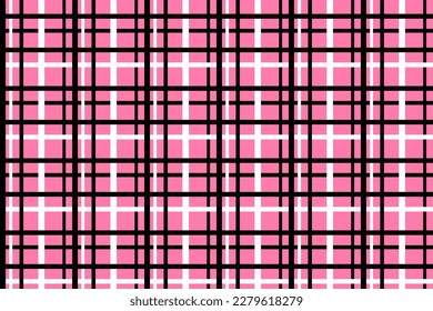 Fashionable and stylish black stripes on tender trendy pink color background. Seamless vector pattern for design and decoration.