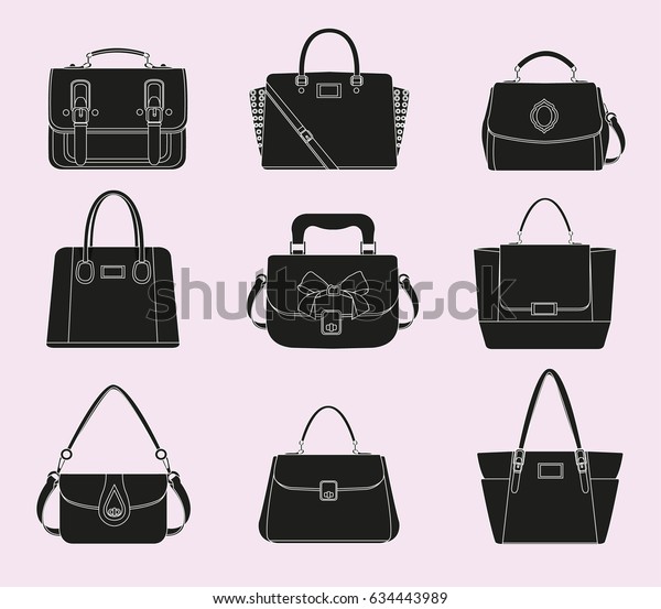 Fashionable Stylish Collection Womens Bags On Stock Vector (royalty 