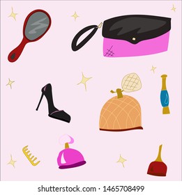 fashionable and stylish things drawn in vector