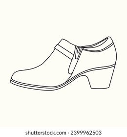 Fashionable stylish woman heel shoes vector icon line art eps