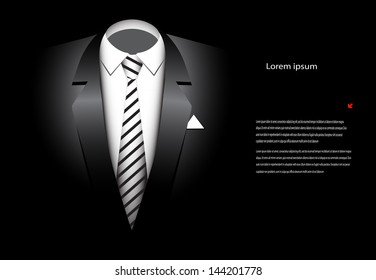 fashionable suit on a black background