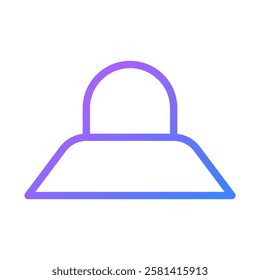 Fashionable summer hat illustration gradient icon