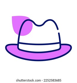 A fashionable summer hat modern icon, premium vector