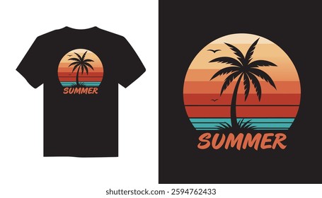 A fashionable summer vintage t-shirt design for man. custom design.