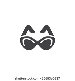 Fashionable sunglasses vector icon. filled flat sign for mobile concept and web design. Stylish sunglasses glyph icon. Symbol, logo illustration. Vector graphics