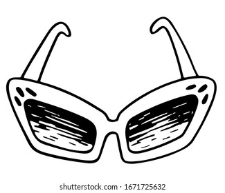 Fashionable sunglasses, vector illustration, isolated on a white background.