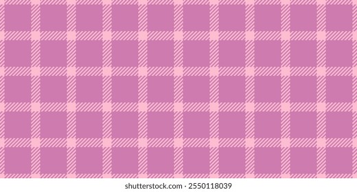 Fashionable textile seamless background, trousers tartan fabric check. Christmas pattern plaid texture vector in light and pink colors palette.