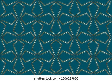 fashionable trend of design and architecture. Voluminous decoration.metal mosaic with a colorful background. A popular trend in interior.
Luxury  vector pattern. 
