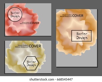 Fashionable vector backgrounds, cover templates with abstract liquid blot shapes, 80s geometric style design elements. A4 poster design with vibrant gradients. Vintage banner, retro placard.