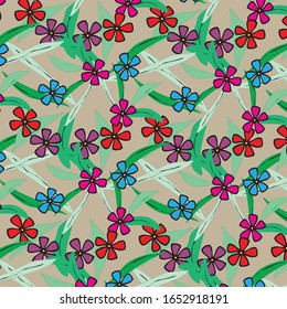 Fashionable  Vector illustration of a beautiful floral bouquet.  Ditsy floral background