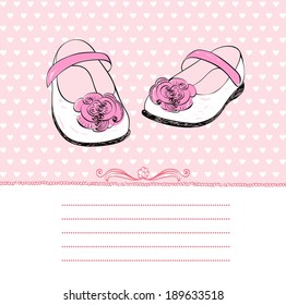 Fashionable  white shoes for little girls .