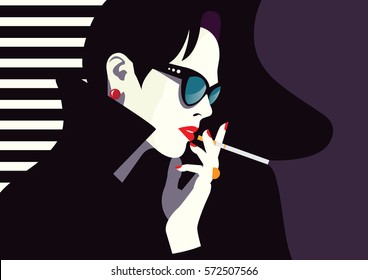 女性 タバコ のイラスト素材 画像 ベクター画像 Shutterstock