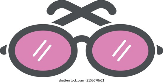 Fashionable woman girl glasses concept illustrated flat icon