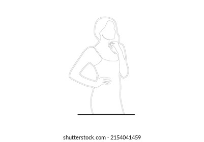 fashionable woman silhouette minimalist vector illustration