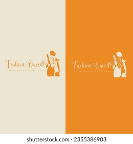 Fashionable Women Dress Logo Design With two color variation 