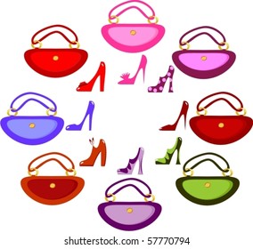 Fashionable women's footwear and handbag