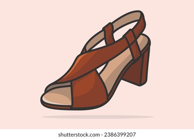 Fashionable Women's Footwear Sandal vector illustration. Beauty fashion objects icon concept. New arrival women unique style sandal shoe vector design.