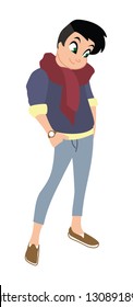 fashionable young guy character