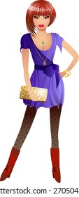 Fashionable Young Woman Vector
