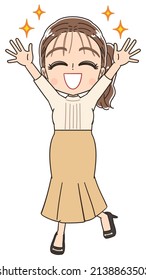 
Fashionable young woman wearing a mermaid skirt

