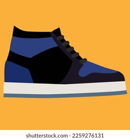 fashionable youth high sneaker in blue