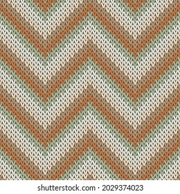 Fashionable zigzag chevron stripes christmas knit geometric seamless pattern. Jacquard knit tricot  fabric print. Norwegian style seamless knitted pattern. Abstract xmas wallpaper.