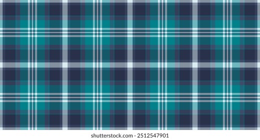 Modische Check-Muster Vektor, kleine Hintergrund Stoff Textil. Echte nahtlose Tartan-Textur in türkiser und pastellfarbener Farbpalette.
