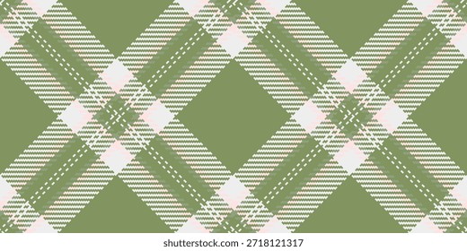 Vetor de cheque na moda xadrez, tecido de textura glamourosa. Estilo sem costura padrão tartan fundo em verde e branco paleta de cores.