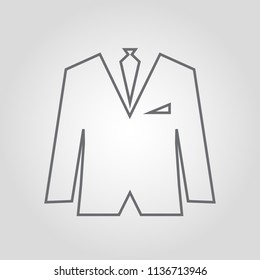 Fashioned jacket isolated linear flat vector icon