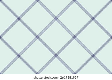 Padrão moda fundo xadrez, vetor de cheque têxtil masculino. Textura de tecido sem costura de tartã de gingham em branco e paleta de cores índigo.