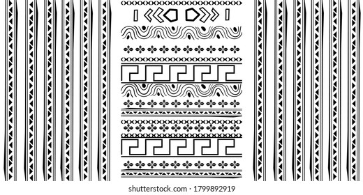 Fasion black line on white backgraund. Seamless pattern for fabric, print, wallpaper, packaging. Strocke trandy design