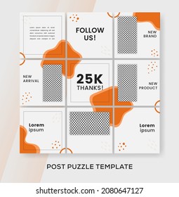 Fasion sale banner post for social media feed puzzle. premium vector