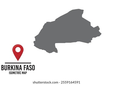 Burkına Faso vector map illustration, country map with markings. vector illustration.