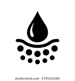 Fast absorbent or quick absorption icon set, label, logo, badge, banner, symbol, sticker, black, flat vector, isolated illustration. Quick dry, dermatology, absorb, fast absorbing water drop icons.