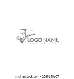 Plantilla rápida de logotipo aerodinámico Diseño de la silueta de transporte de camión plantilla de vector
