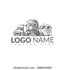 Fast aerodynamic Logo Template Design Truck silhouette transport logo template vector
