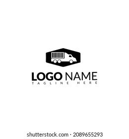 Fast aerodynamic Logo Template Design Truck silhouette transport logo template vector
