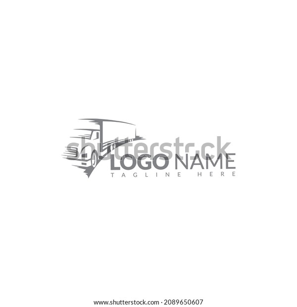 Fast aerodynamic Logo Template Design\
Truck silhouette transport logo template\
vector\
