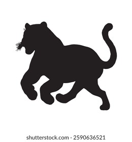 Fast and Agile Running Leopard Silhouette for Speed-Based Logos - Leopard Vector - Leopard Icon
