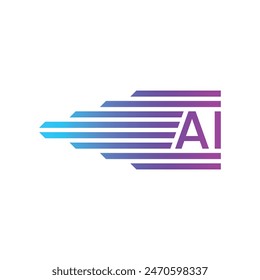 fast AI logo. vector artificial intelligence concept. blue-purple AI logo