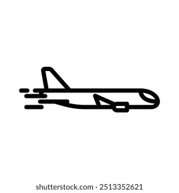 Fast airplane icon line vector design in trendy style