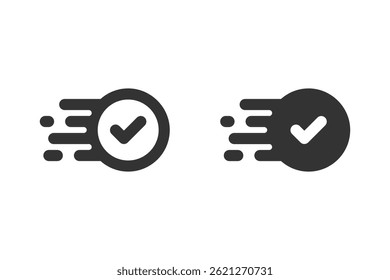 Fast approval or quick completion icon set. Suitable for web design, apps, presentations, and other visual communication needs.
