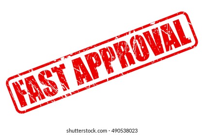 FAST APPROVAL red stamp text on white