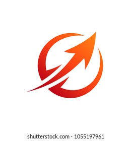 Fast Arrow In Circle Shape Business Logo Design
