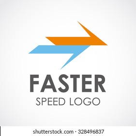 Fast Arrow Forward With Speed Abstract Vector And Logo Design Or Template Growing Business Icon Of Company Identity Symbol Concept