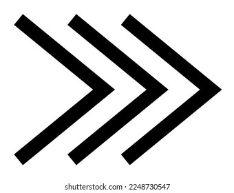 Schnelle Pfeilsymbol-Designvorlage. Vorwärtsnavigationskonzept. 