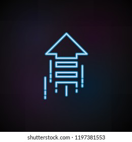 fast arrow icon in neon style. One of Speed collection icon can be used for UI, UX