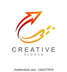 Fast Arrow Launch Business Logo Design, Marketing Symbol, Arrow Movement Logo Vector