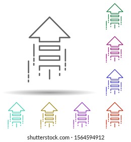 Fast arrow multi color icon. Simple thin line, outline vector of speed icons for ui and ux, website or mobile application