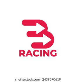 fast arrow racing red simple logo vector 